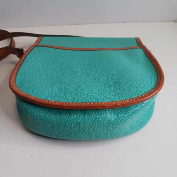 Dooney & Bourke Designer Teal Saddle Bag Flap Crossbody Purse Handbag - Picture 4 of 16